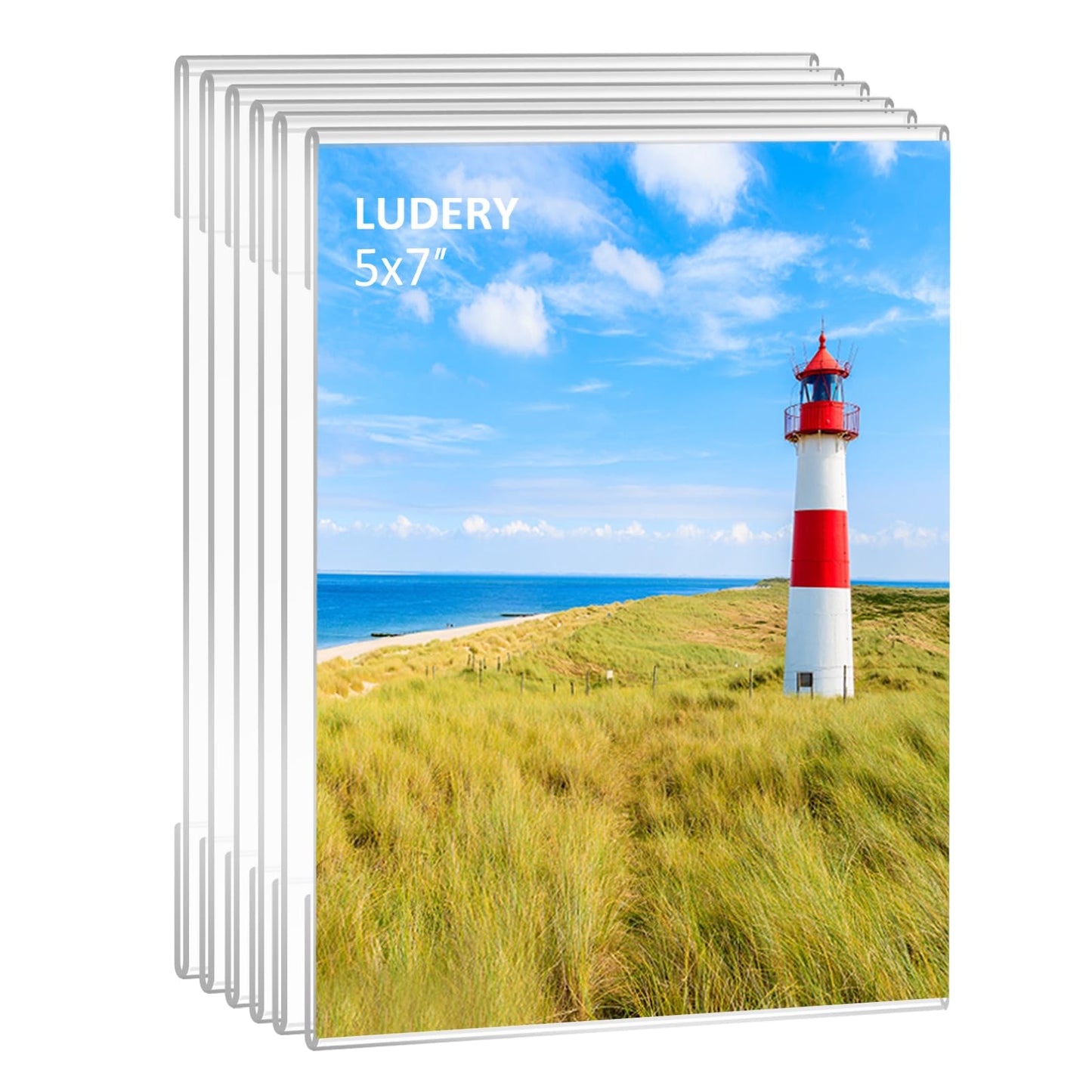 5x7 Acrylic Picture Frame,Set of 6,Clear Photo Frame Display 5x7 Pictures, Wall Mounted Clear Photo Frame Display Pictures for Home, School, Office