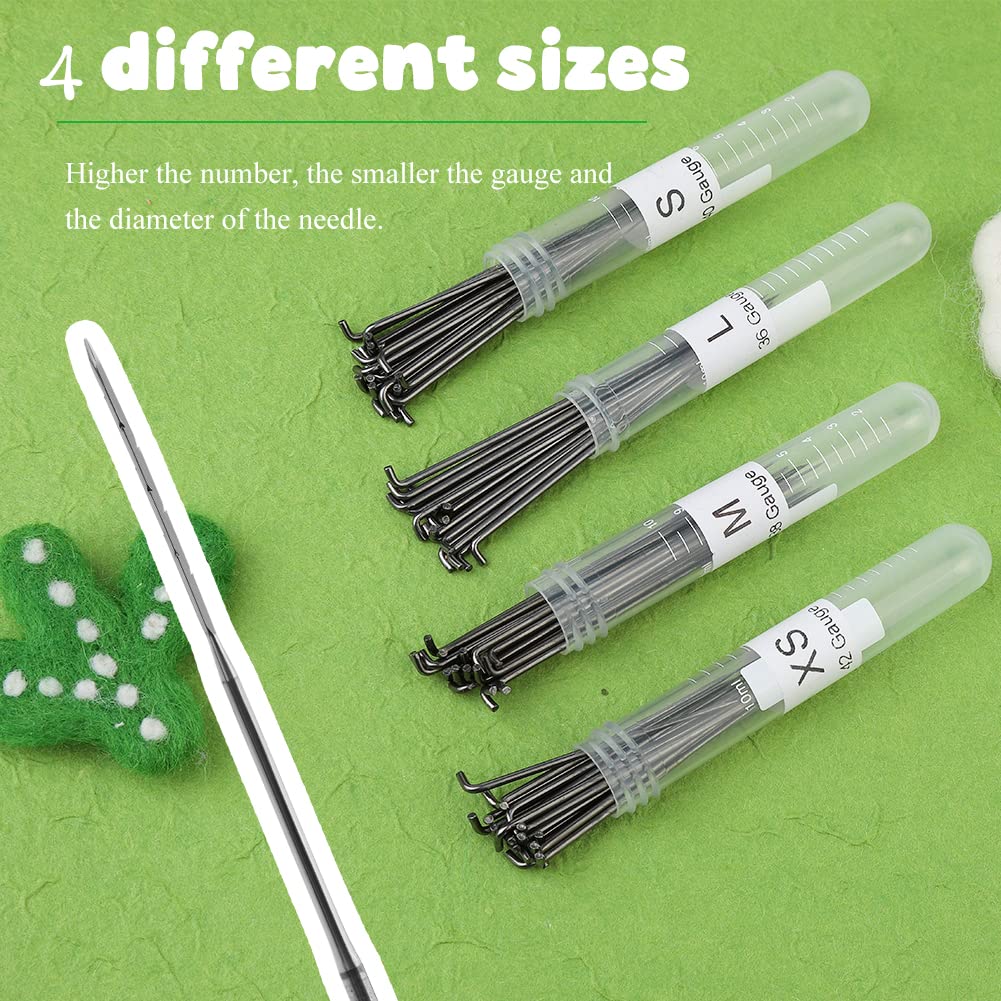 Needle Felting Needles, 4 Sizes Triangle Felting Needles, 80 pcs Felting Needles Set, Needle Felting Supplies, Needle Felting Tools, Needle Felting Kit for Beginners 36/38/40/42 Gauge