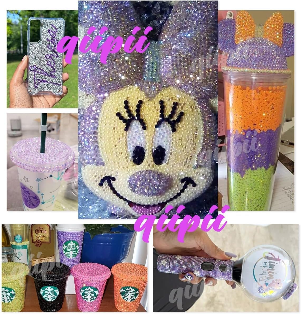 qiipii Light Purple AB Resin Rhinestones for Crafting Violet Flatback Jelly Stones 2mm 3mm 4mm 5mm 6mm Gems Diamonds for Nails Face Eyes Makeup Tumblers Mugs Bottles DIY Crafts Clothes Shoes Phones