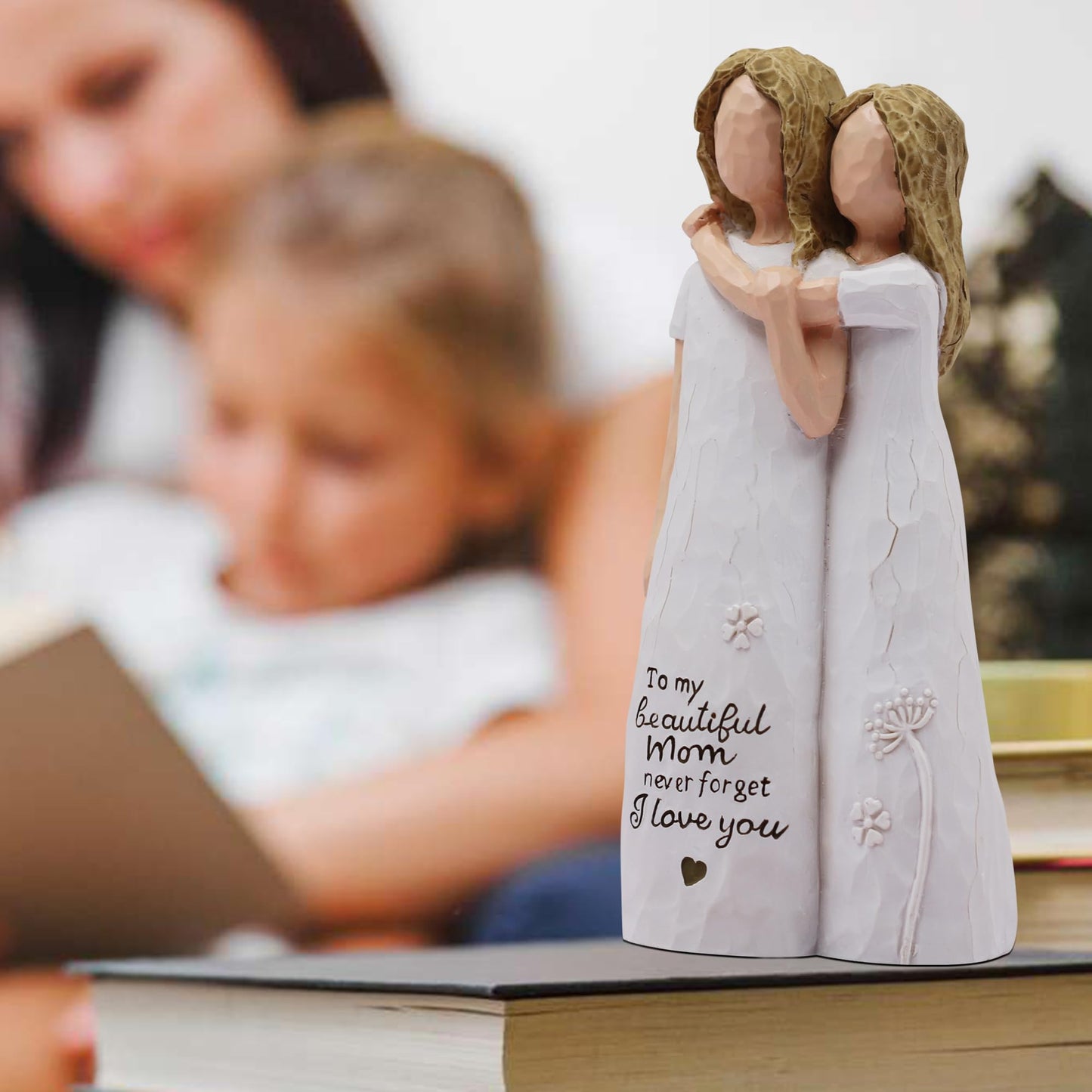 AcowSpt Mom Birthday Gifts from Daughter, Birthday Gift for Mom from Daughter, Valentines Day Gifts for Moms, Sculpted Hand-Painted Figurine