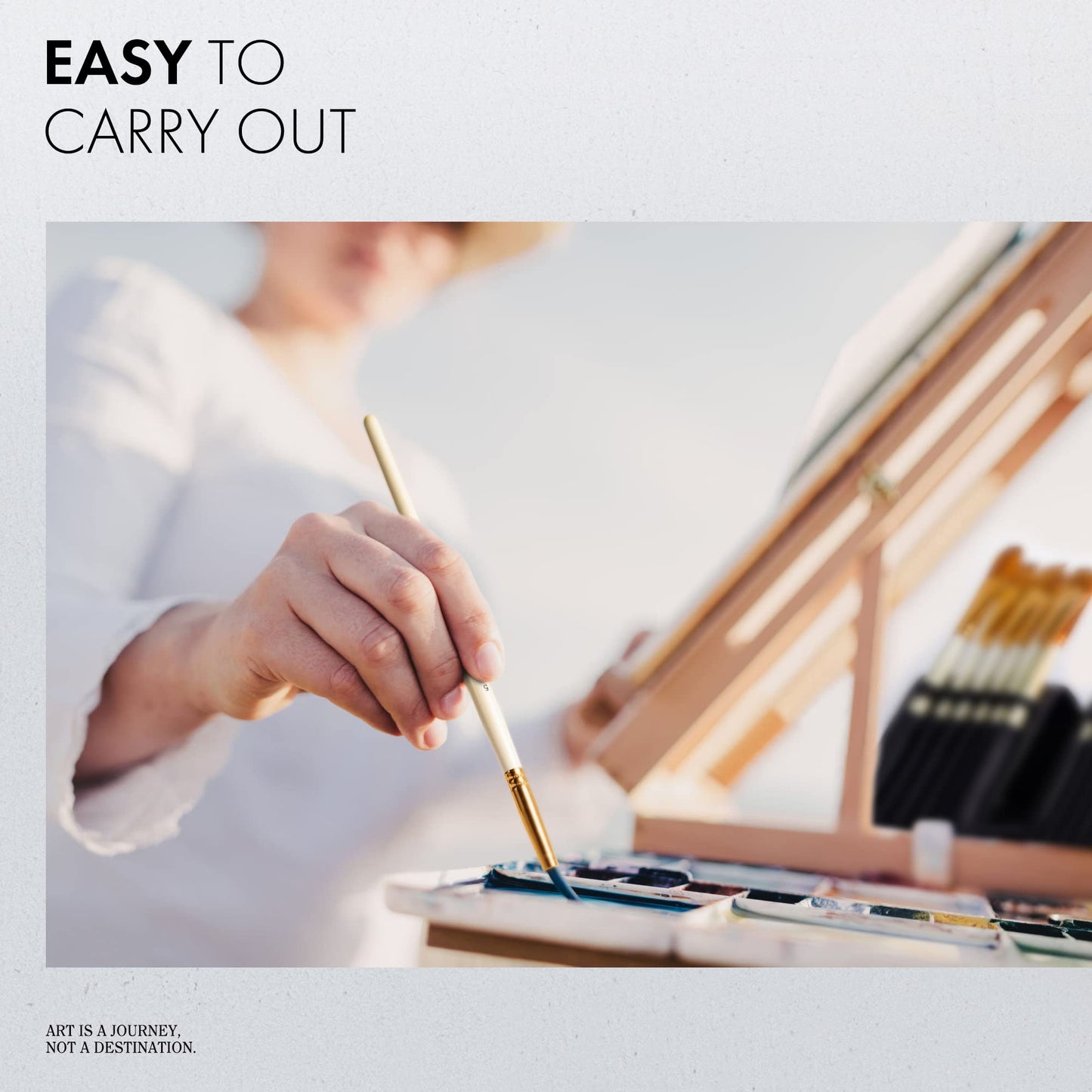 21 Piece Paint Brush Set, ARTIFY 18 Acrylic Paint Brushes, Palette Knife, and 2 Sponges, Professional Artist Paint Brushes for Acrylics, Watercolors, Gouache, Canvas, and Face Painting, Ivory White