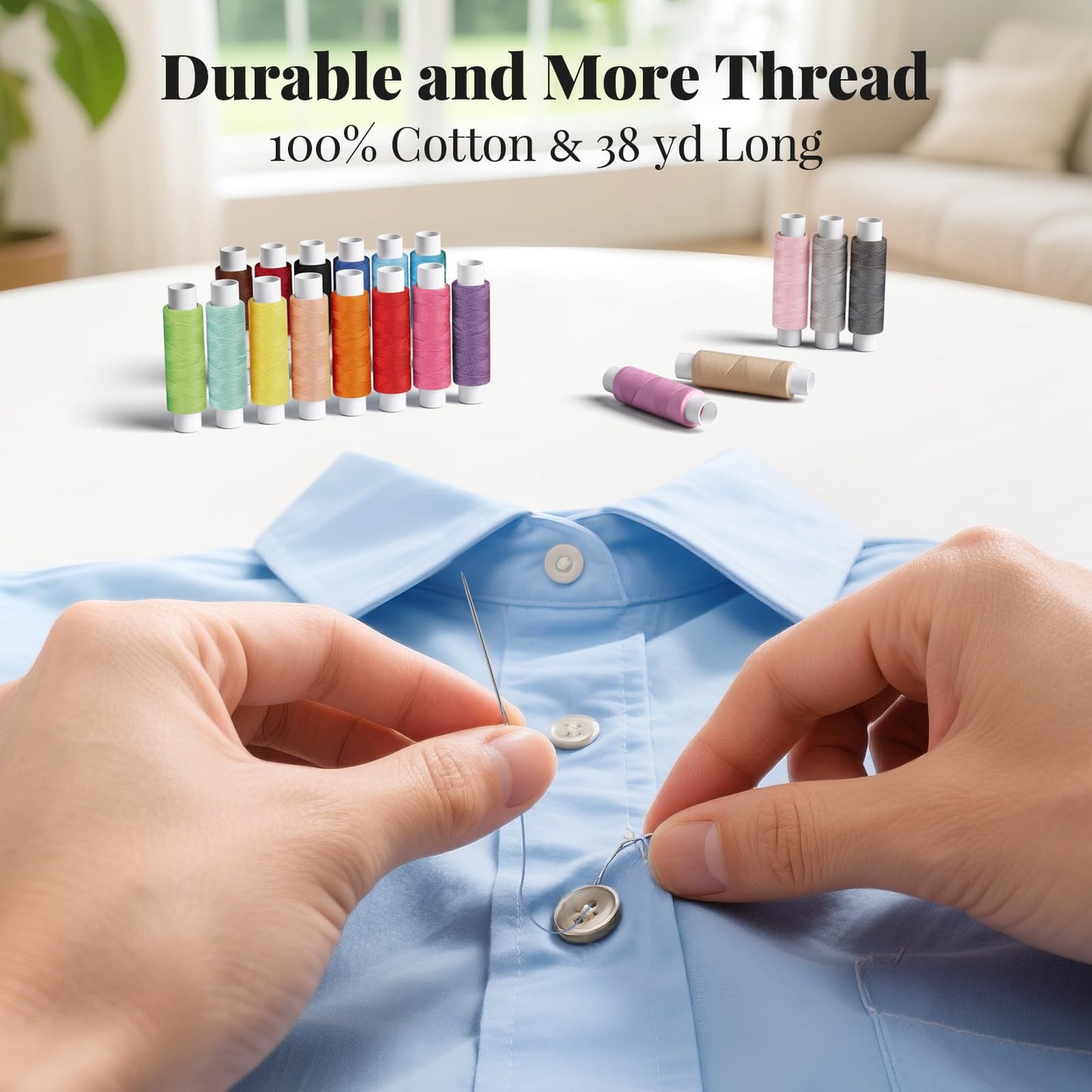 Sewing Kit Gifts for Grandma, Mom, Friend, Adults Beginner Kids Traveler, Portable Sewing Supplies Accessories with Case Contains Thread, Needle, Scissors, Measure Tape, Thimble etc