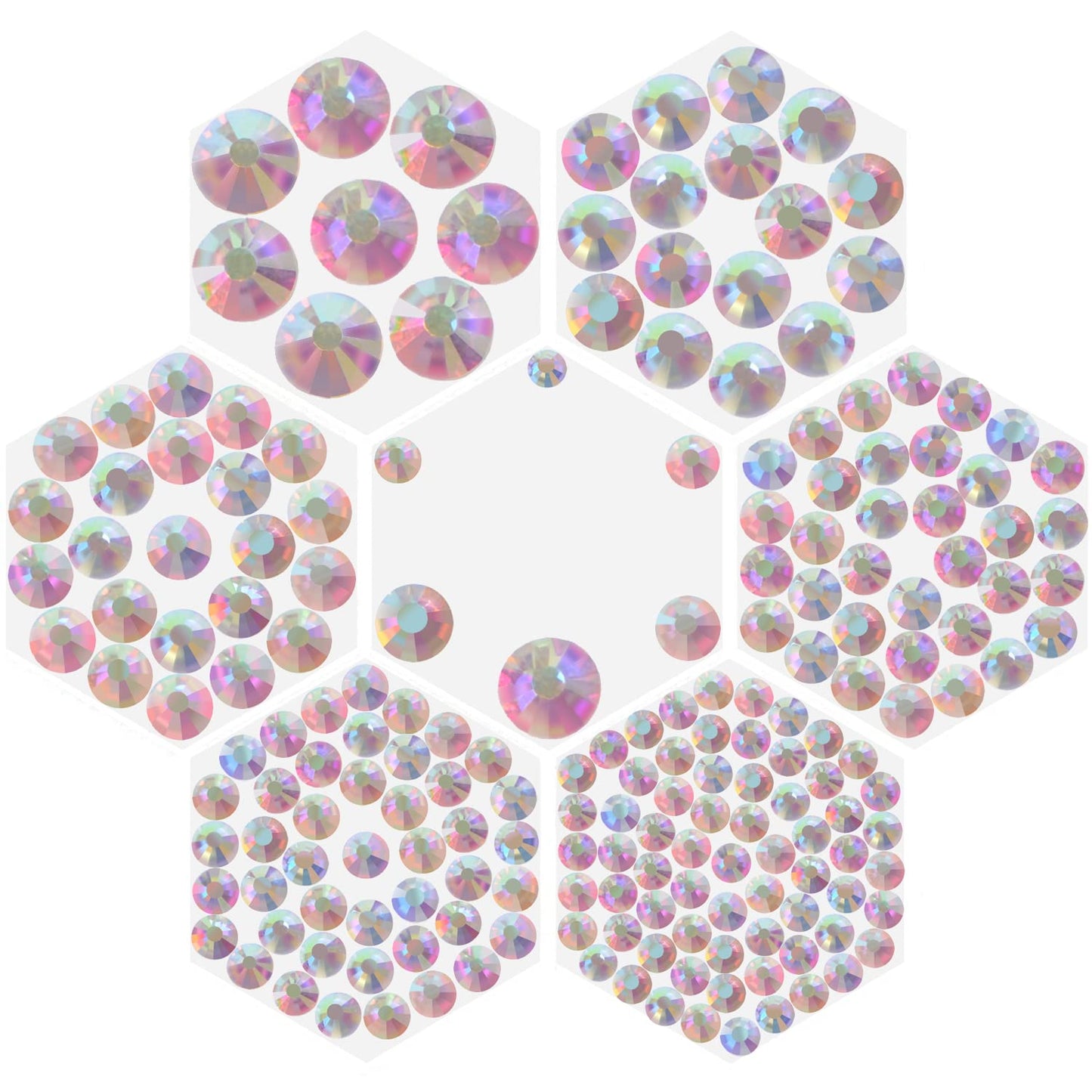 6500pcs+ Flatback Glass Hotfix Iron On Rhinestones Crystal for DIY Making with 1 Tweezer & 1 Picking Pen for Shoes, Clothes, Face Art, Bags, Manicure (Crystal AB, 6-Sizes)