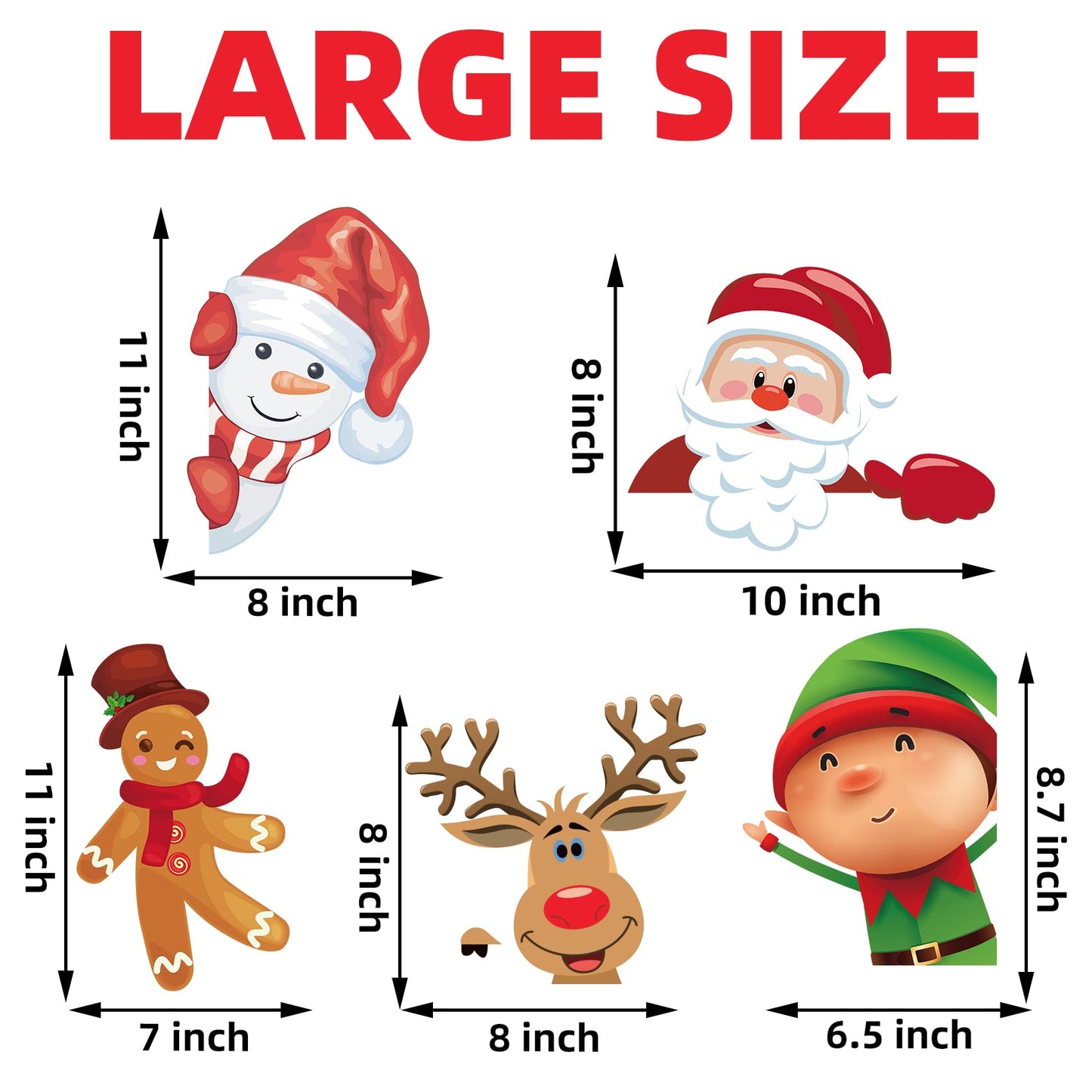 Christmas Decorations - Christmas Window Clings Decorations Stickers Indoor - Snowflakes Window Clings Decor for Home Office Classroom