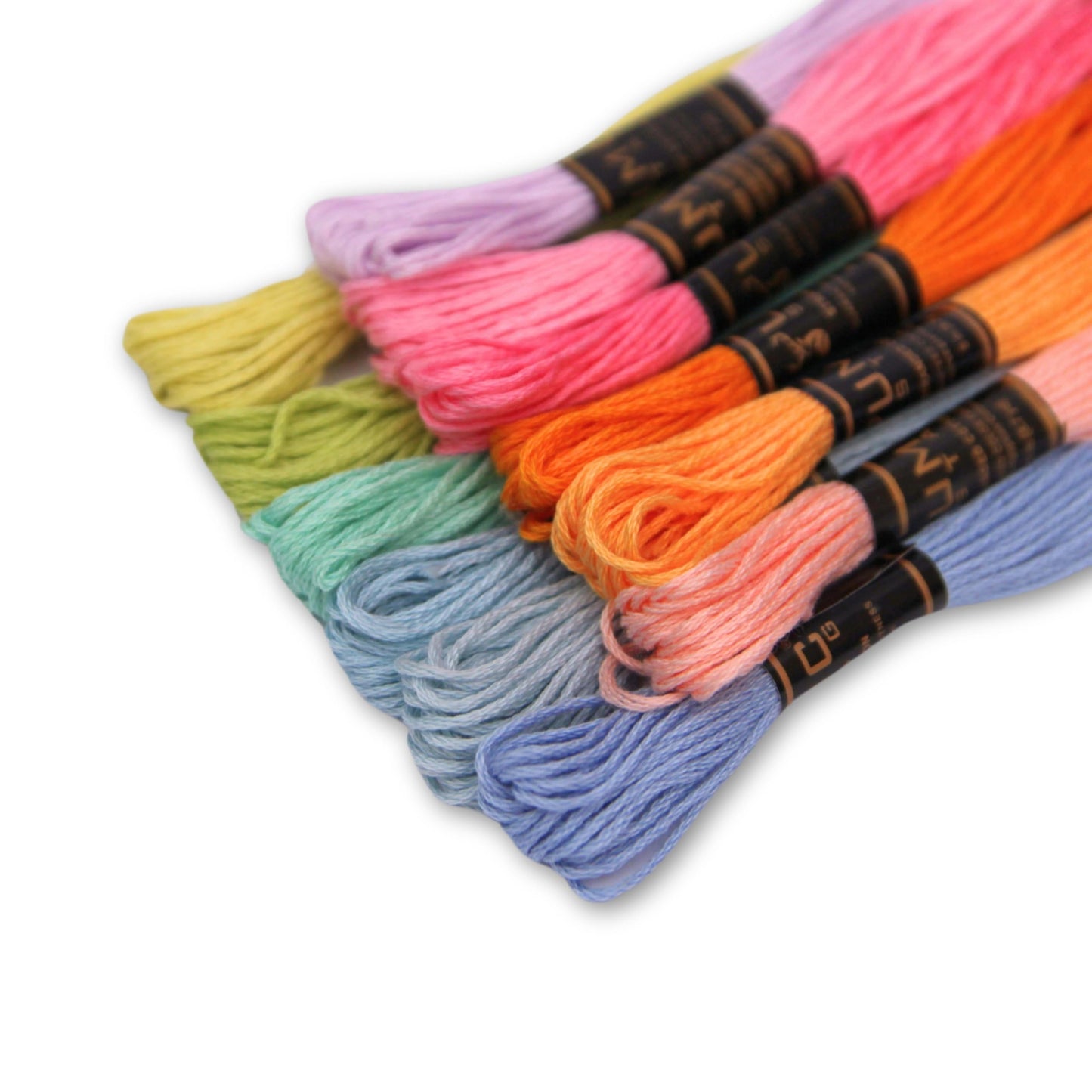 Pack of 12 Popular Colours Premium Embroidery Thread | 100% Egyptian Cotton Premium Skeins | Cross Stitch Embroidery Floss | Oeko TEX Certified| (12, Spring Macaron)