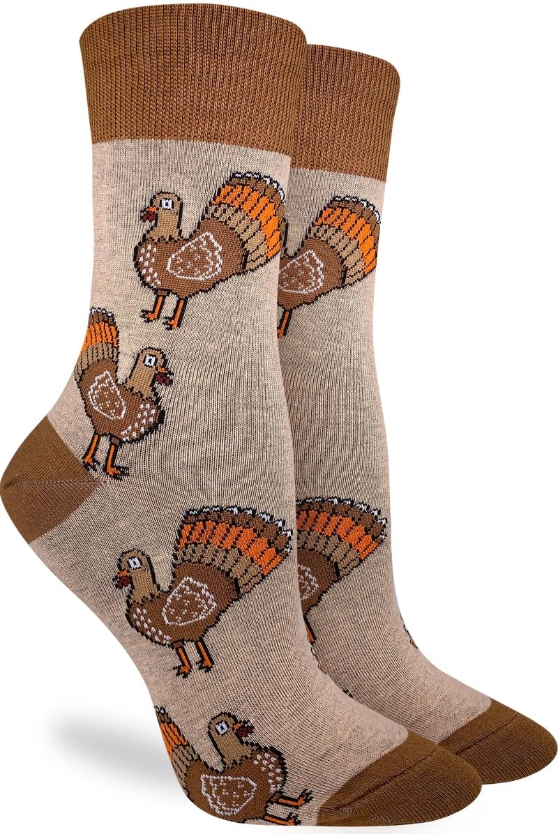 Good Luck Sock Women's Thanksgiving Turkey Socks, Adult, Shoe Size 5-9