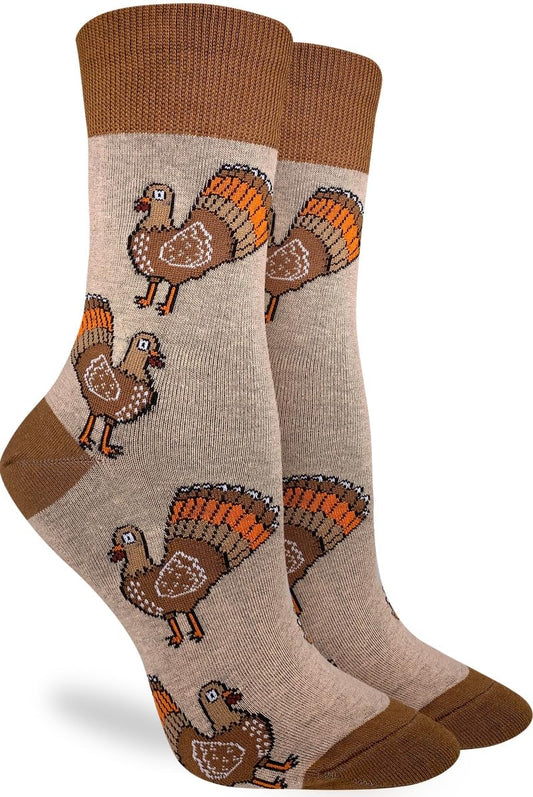 Good Luck Sock Women's Thanksgiving Turkey Socks, Adult, Shoe Size 5-9