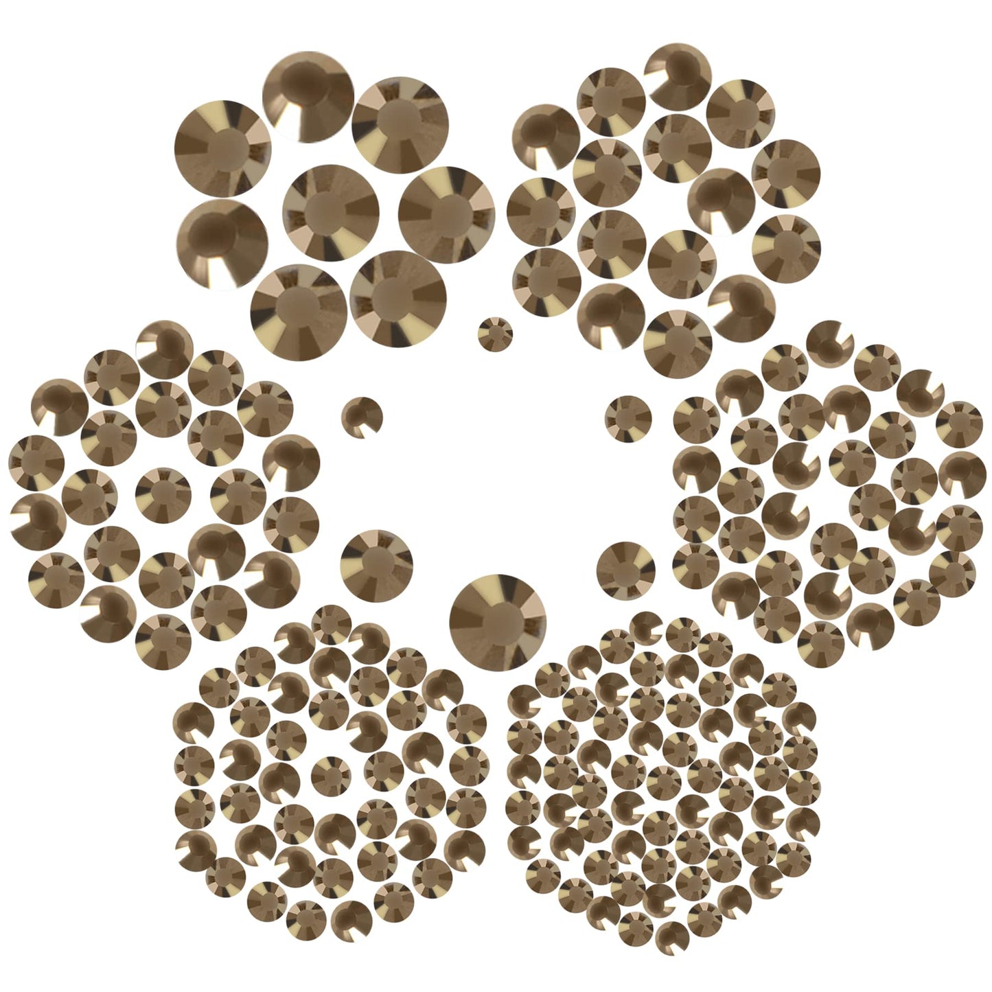 7000pcs+ Flatback Glass Hotfix Iron On Rhinestones Crystal for DIY Making with 1 Tweezer & 1 Picking Pen for Shoes, Clothes, Face Art, Bags, Manicure (Mine Gold, 5-Sizes)