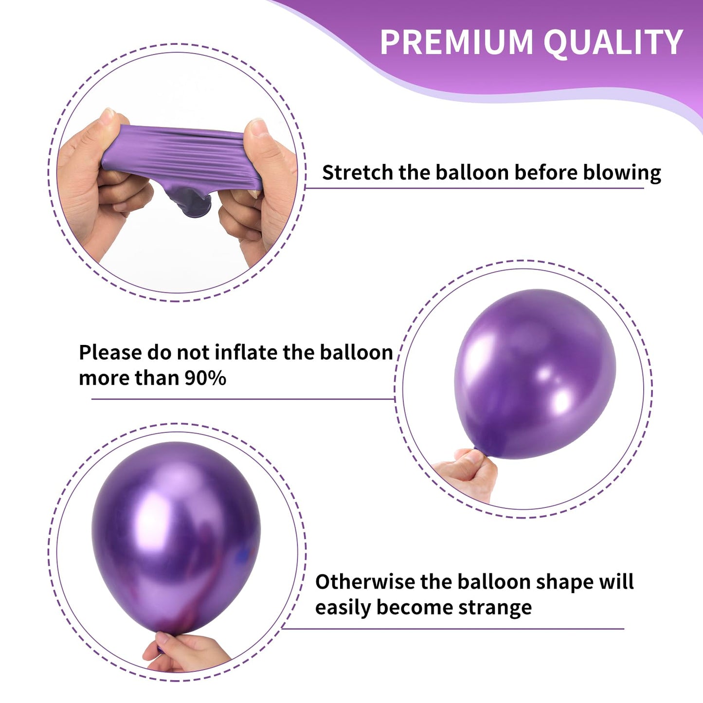 RUBFAC 65pcs 12 Inches Teal Blue Purple Balloons, Little Mermaid Birthday Decorations, Metallic Green Purple Latex Balloons for Girls Party Baby Shower