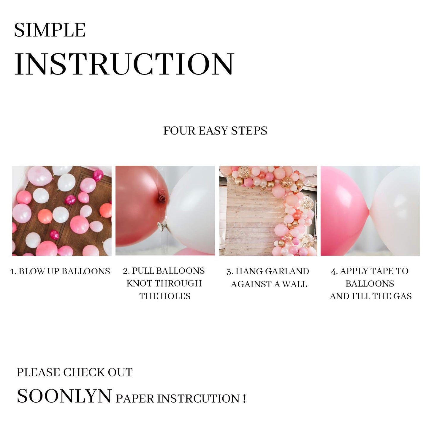 Soonlyn Rose Gold Balloons 140 Pack 12 Inch Gold and Pink Balloons and Pink Confetti Balloons Garland Arch Kit for Bridal Shower Baby Shower Party Decoration