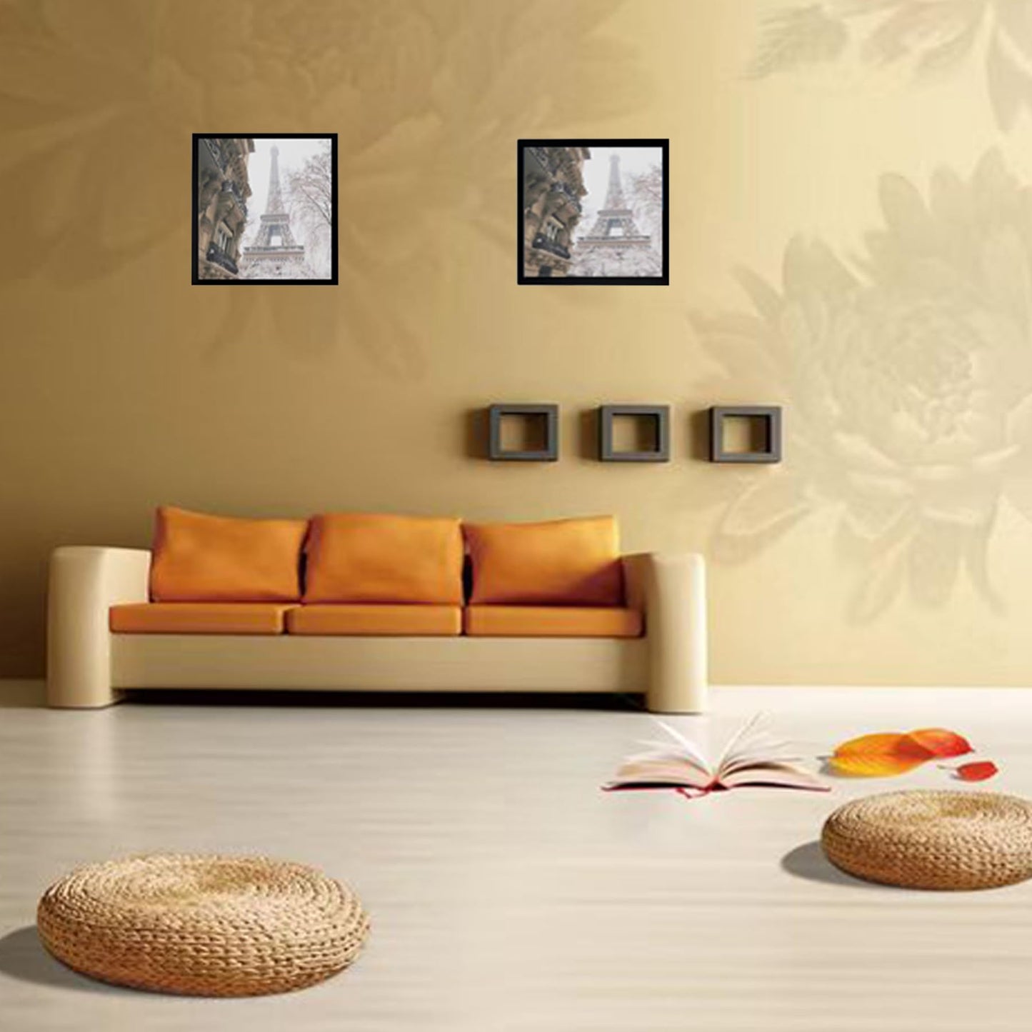 8x8 Picture Frame Black Set of 6, Display Pictures 8x8 Without Mat, Tabletop or Wall Mounting Photo Frame