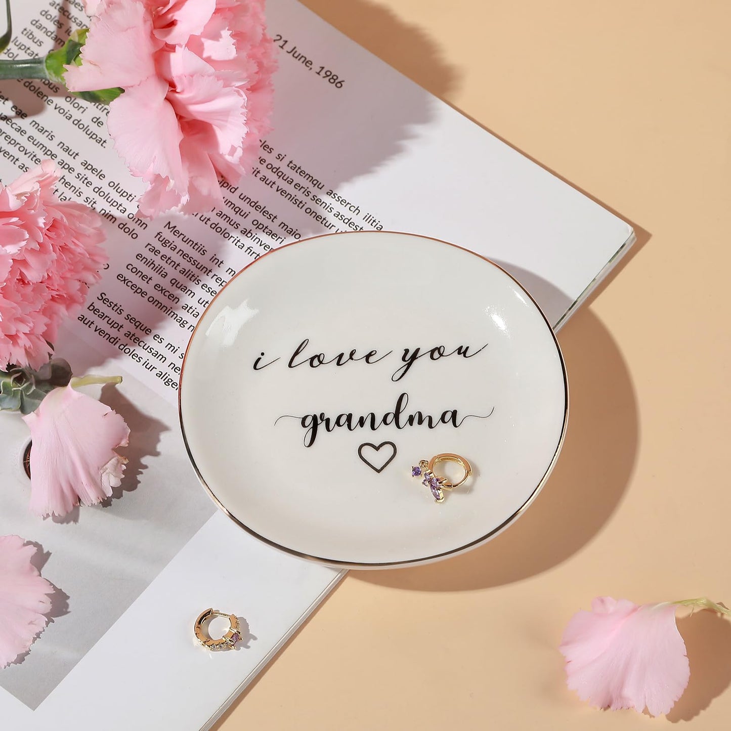 PUDDING CABIN Gifts for Grandma Mothers Day Gifts, Ring Dish - I love you, grandma - Birthday Christmas Thanksgiving Gift for Grandmother, Godmother, Gigi, Mimi, Nana Gift