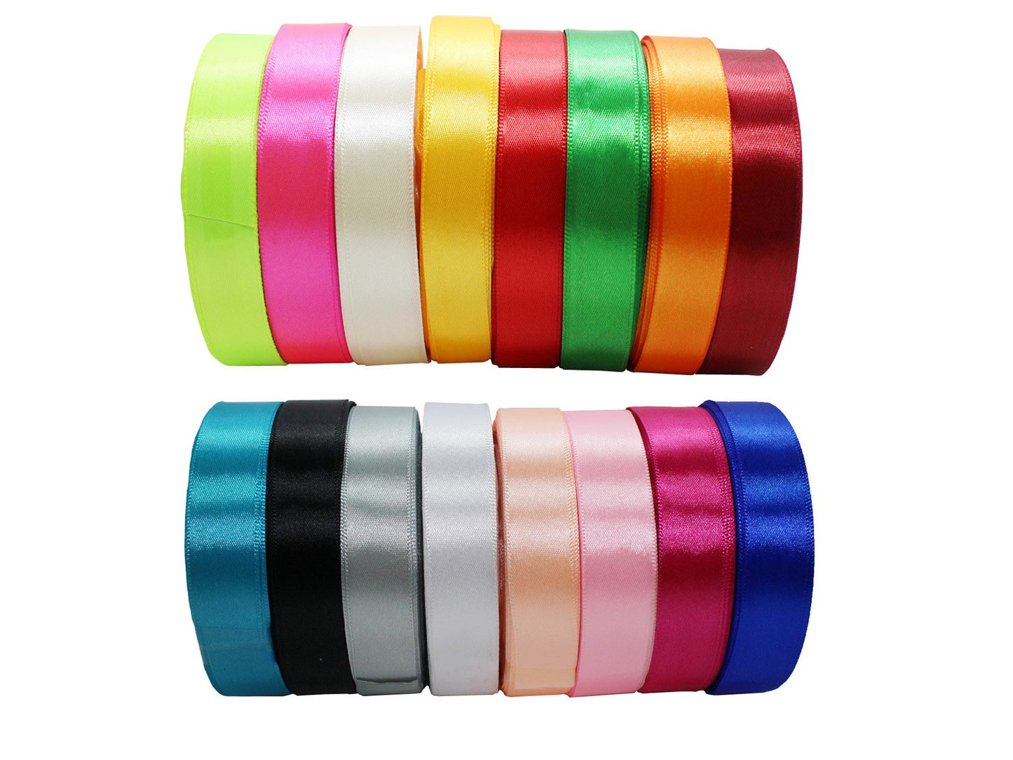 Assorted Solid Satin Fabric Ribbon 7/8 inch -400 Yards-Gift Package Wrapping Ribbon for Boutique Flower-Hair Bow Clips-Crafting-Sewing-Wedding-Christmas Deco (20MM)