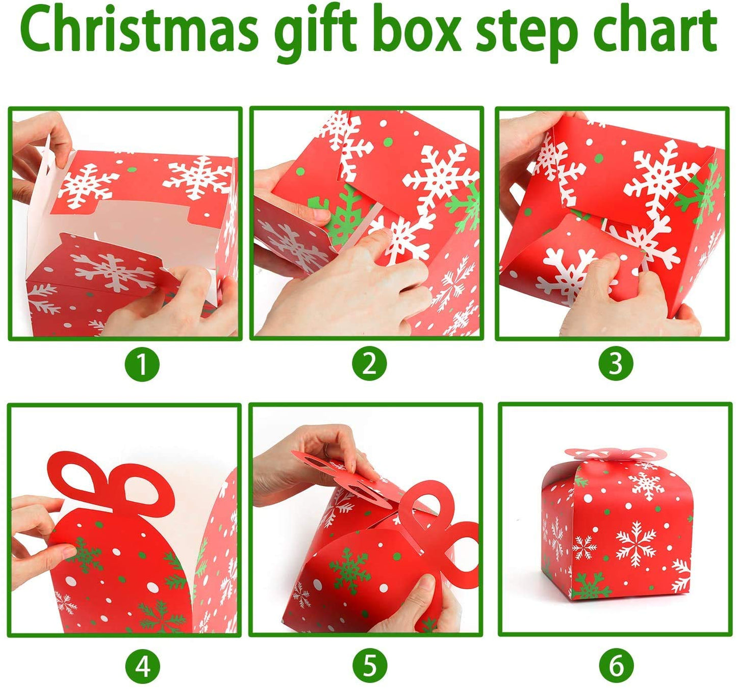 LOKIPA Christmas Kraft Goody Gift Boxes, 24 Xmas Party Paper Treat Candy Boxes With Bow for Christmas Favor