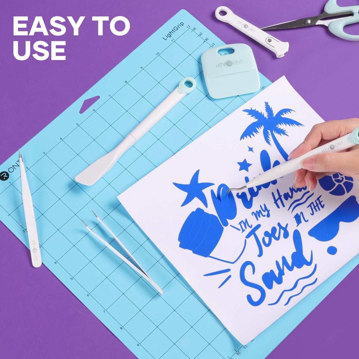 HTVRONT Weeding Tools for Vinyl - 6 Pcs Craft Weeding Basic Tool Set, Protable Vinyl Weeding Tool Kit for Iron-on Project, HTV Vinyl, Permanent Vinyl, Vinyl Tool Kit for Cricut Cutting Machine