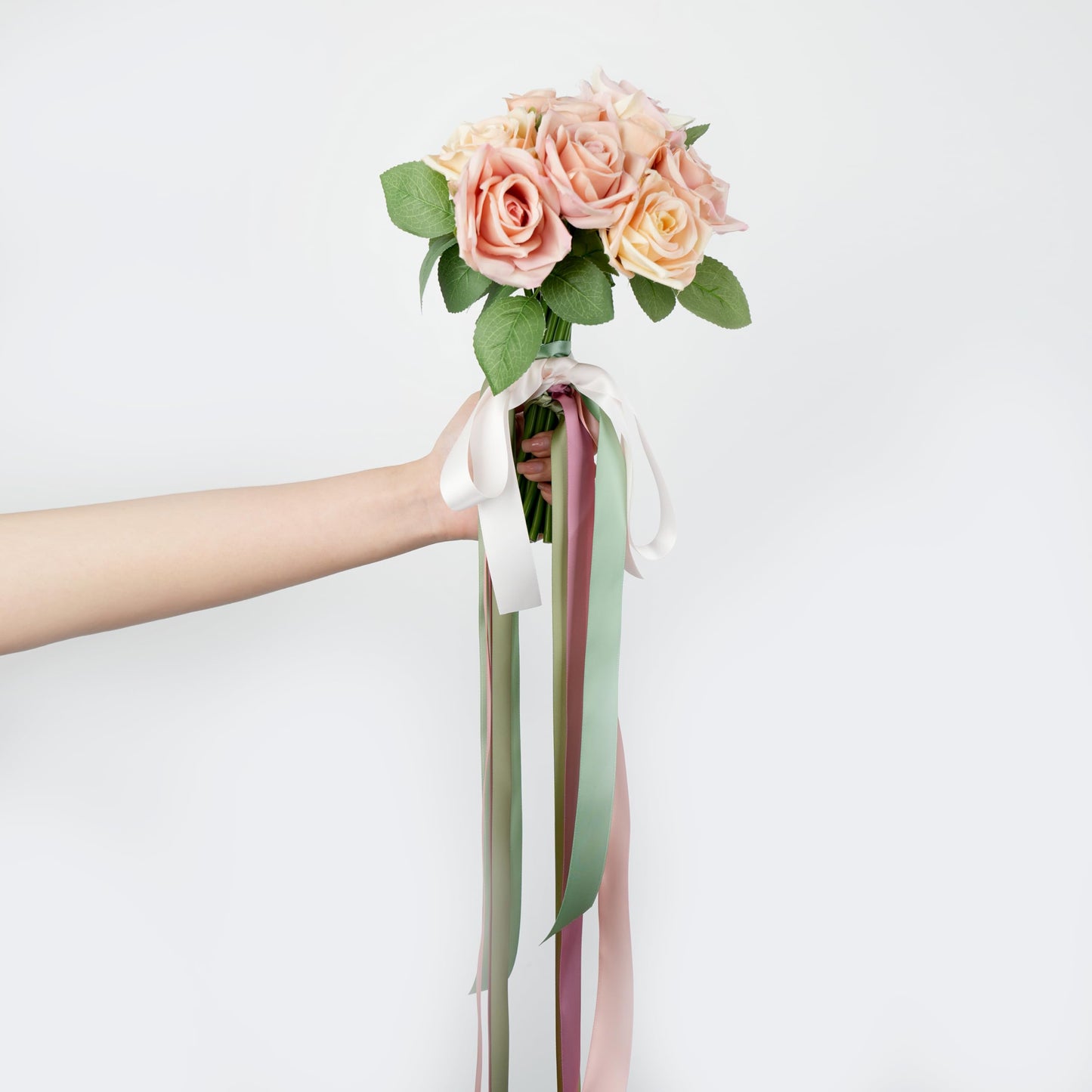 6 Rolls Sage Green and Dusty Rose Ribbon 1 Inch Green Pink Satin Ribbon Blush and Sage Ribbon for Wedding Baby Shower Backdrop Garland Gift Wrapping - 60Yards