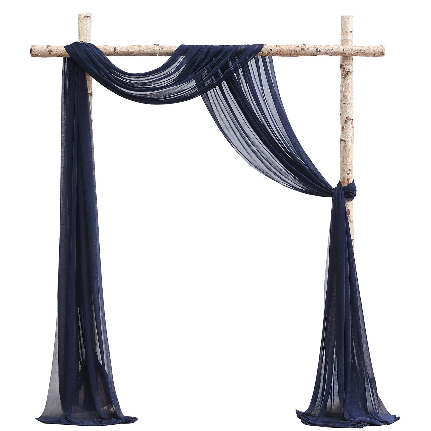 Wedding Arch Draping Fabric 2 Panels 20Ft Navy Blue Chiffon Fabric Drapes Arbor Drapery Wedding Ceremony Reception Swag Decorations
