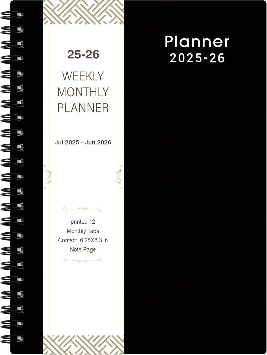 2025-2026 Planner - Weekly & Monthly Academic Planner 2025-2026, From July 2025 - June 2026, 6.25 in × 8.3 in, Flexible Cover, Twin-Wire Binding - Classic Black, Improving Your Time Management Skill
