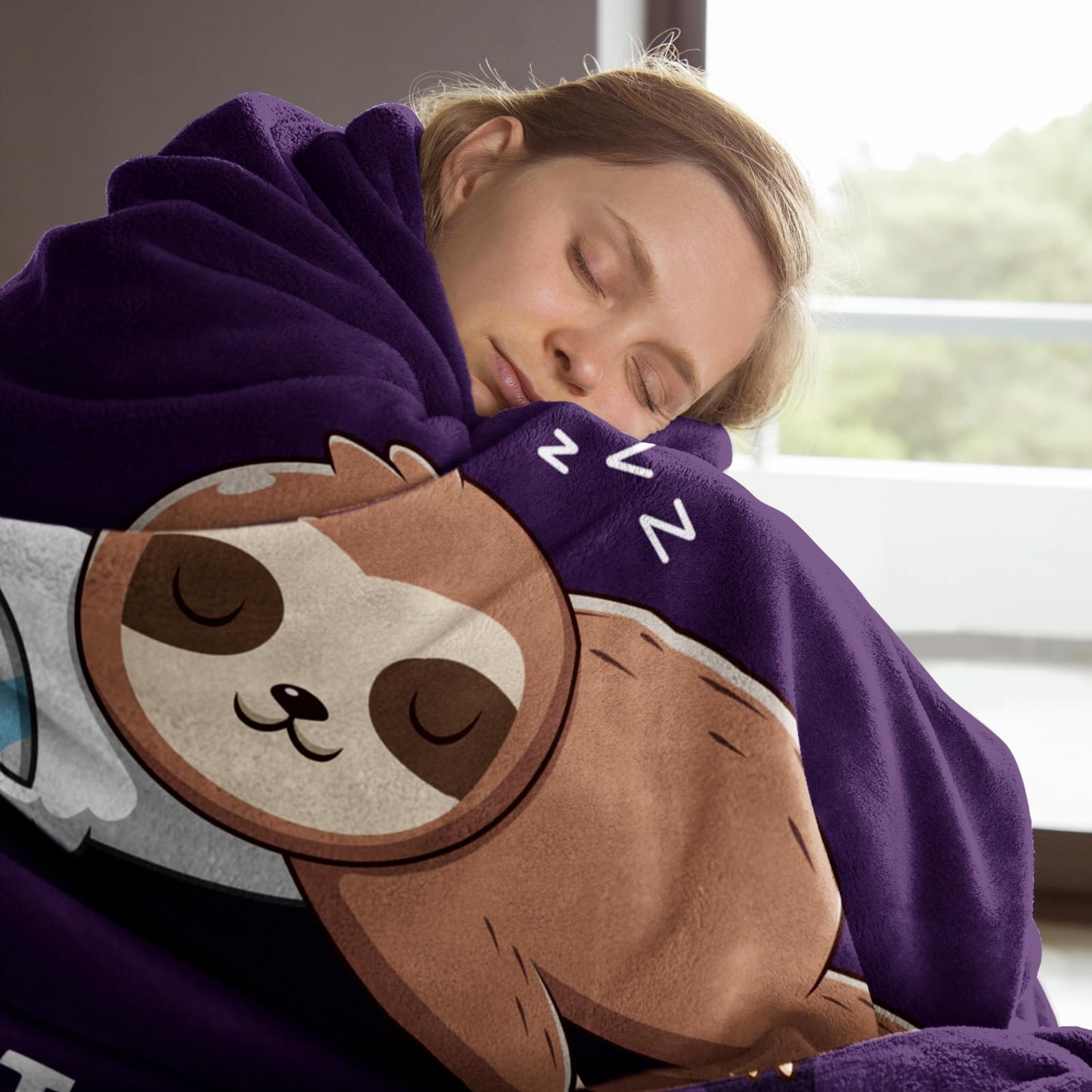 Funny Gifts for Grandma, Grandmas Birthday Gift from Grandkids, Grandma is Charging Sloth Blanket, Grandmas Gifts for Mothers Day Christmas, Soft Sloth Blanket for Grandmother 60" x 50"