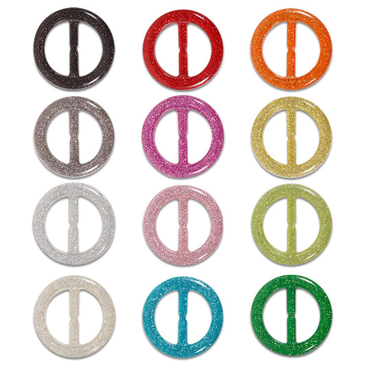 T-Shirt Clips 12PCS Silk Scarf Ring Pin, Fashion Colorful Resin Circle Buckle, Clothing Clasp Ring for Women Girls Shirt (Type-6)