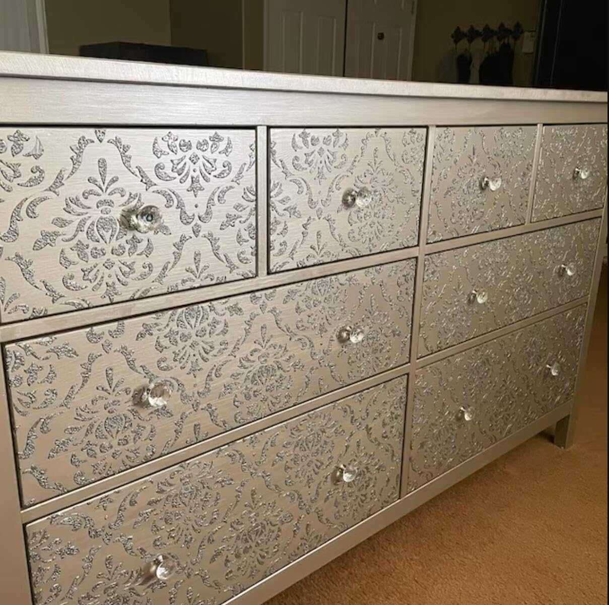 Damask Stencils 6inch Texture Stencils Reusable Layering Stencils Templates for Painting on Wood Furniture Canvas Paper Fabric