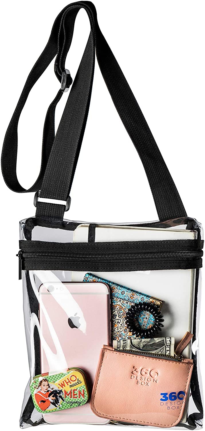 Clear Bag for Stadium Events | Small Clear Purses for Women Stadium Crossbody under 12x6x12 Concert, Festival, Games Approved