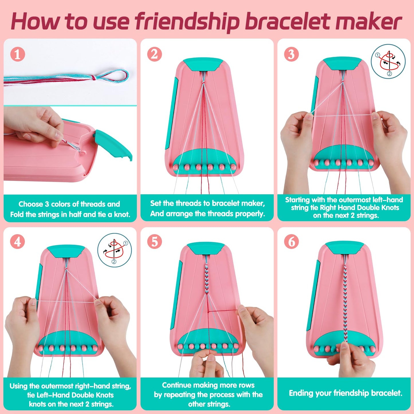 Friendship Bracelet Making Kit for Girls Ages 8-12, Kids Jewelry Making Kit with 28 Pre-Cut Threads and Letter Beads, Arts and Crafts for Kids, Birthday Easter Gifts for 6 7 8 9 10 11 12 Year Old