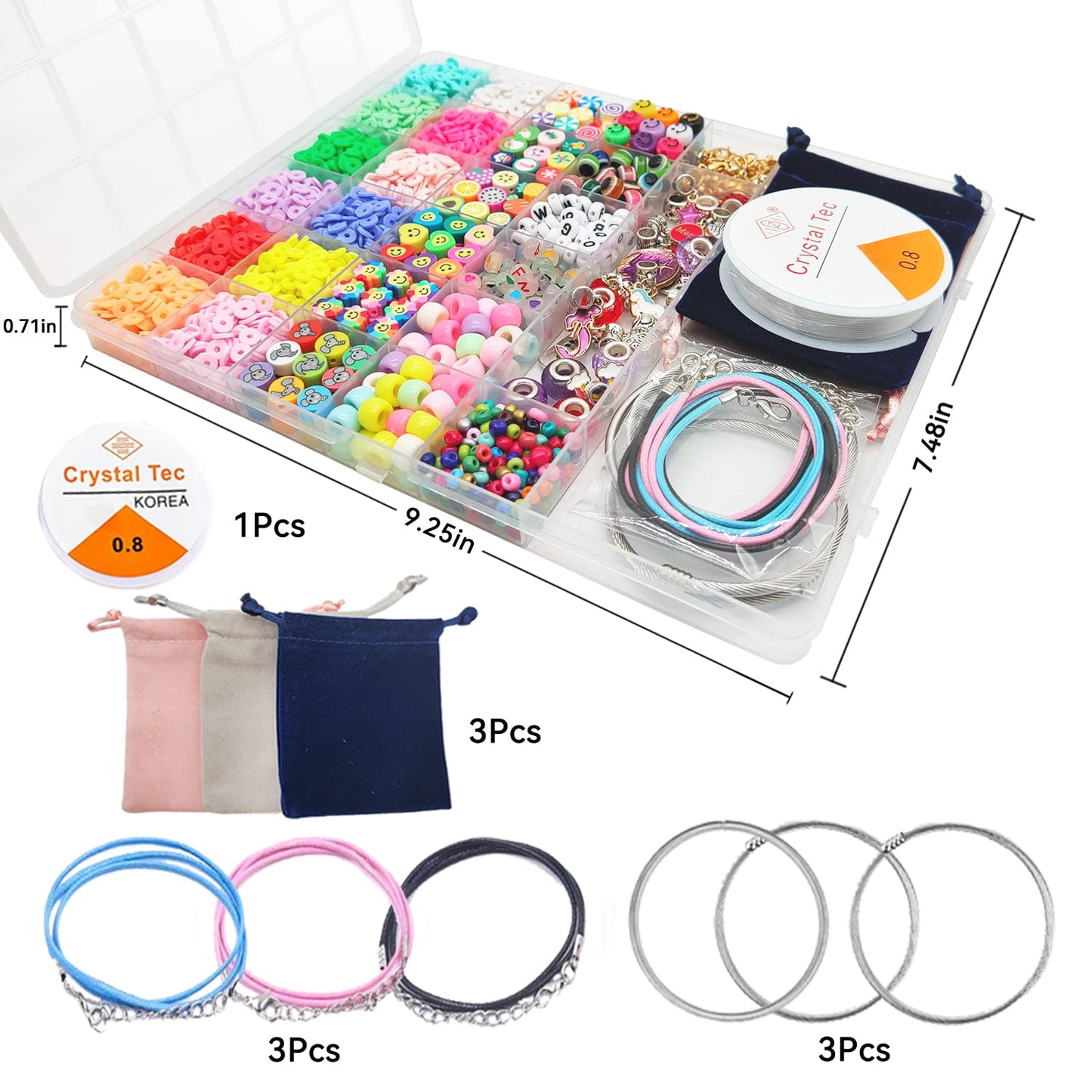 leitait Girls Toys Bracelet Making Kit - 3000pcs Charm Jewelry Making Kit Supplies,Easter Basket Stuffers,Unicorn/Mermaid Crafts Birthday Gifts for Girls Ages 5 6 7 8 9 10 11 12 Years Old