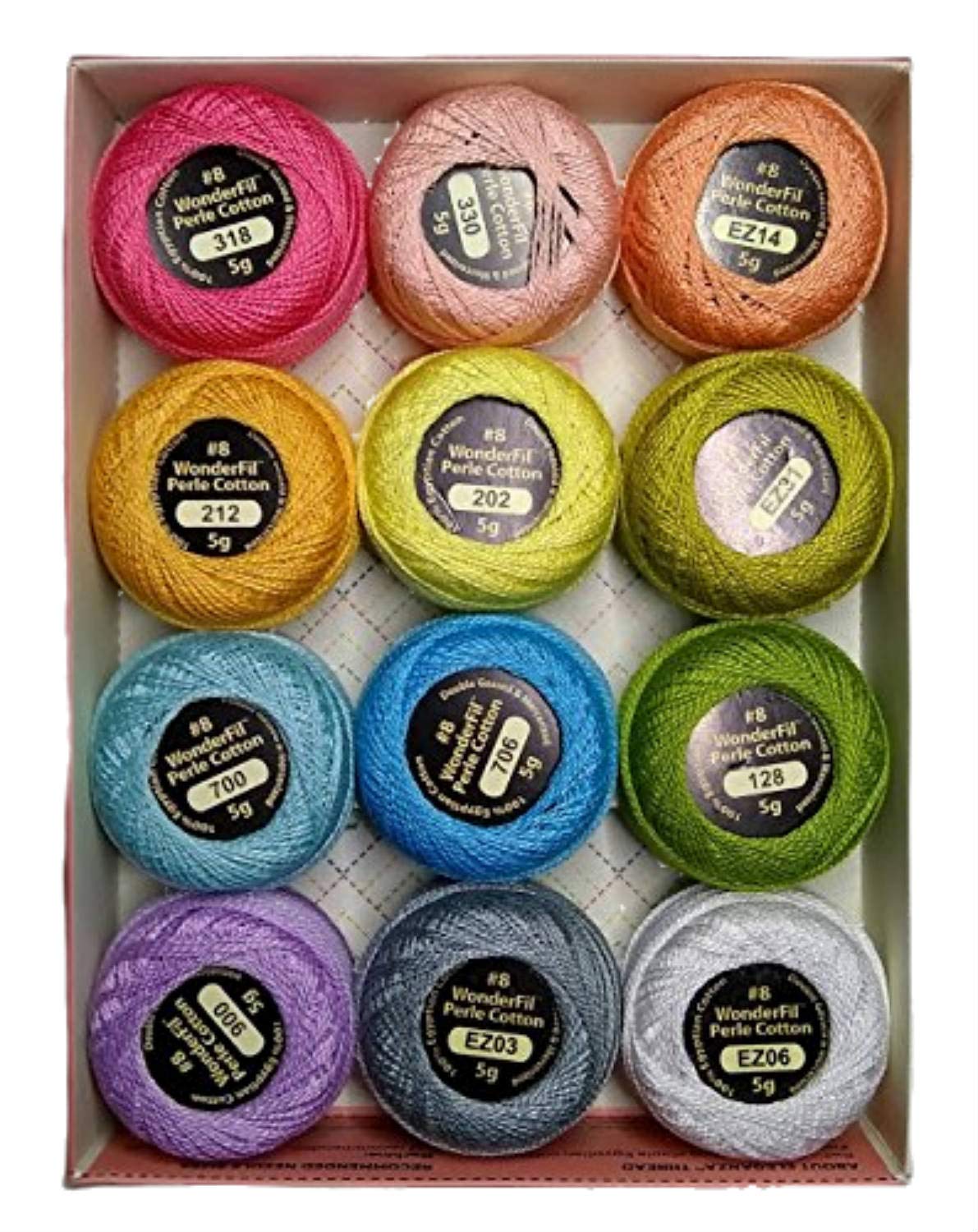 Perle Cotton Embroidery Thread Sampler Collection, "Pastels"