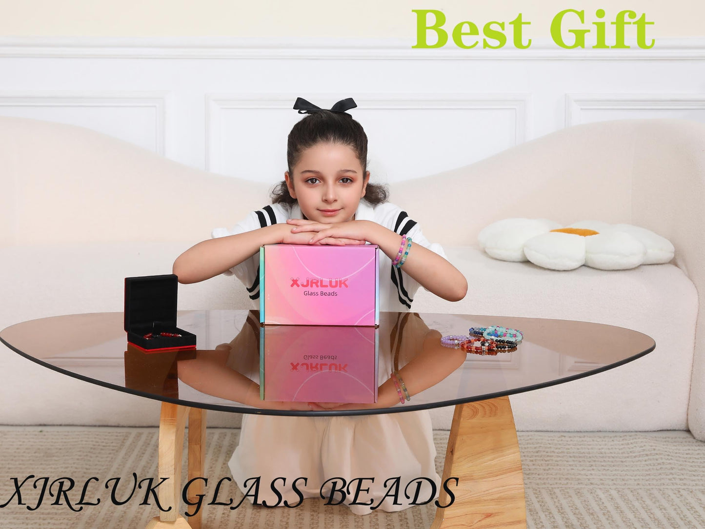 Glass Beads Bracelet Making Kit, 3000 pcs 72 Colors 6 mm Crystal Beads for Jewelry Making, Glass Beads Kits for Beginners DIY Earrings Necklaces Rings Crafts Birthday Gifts