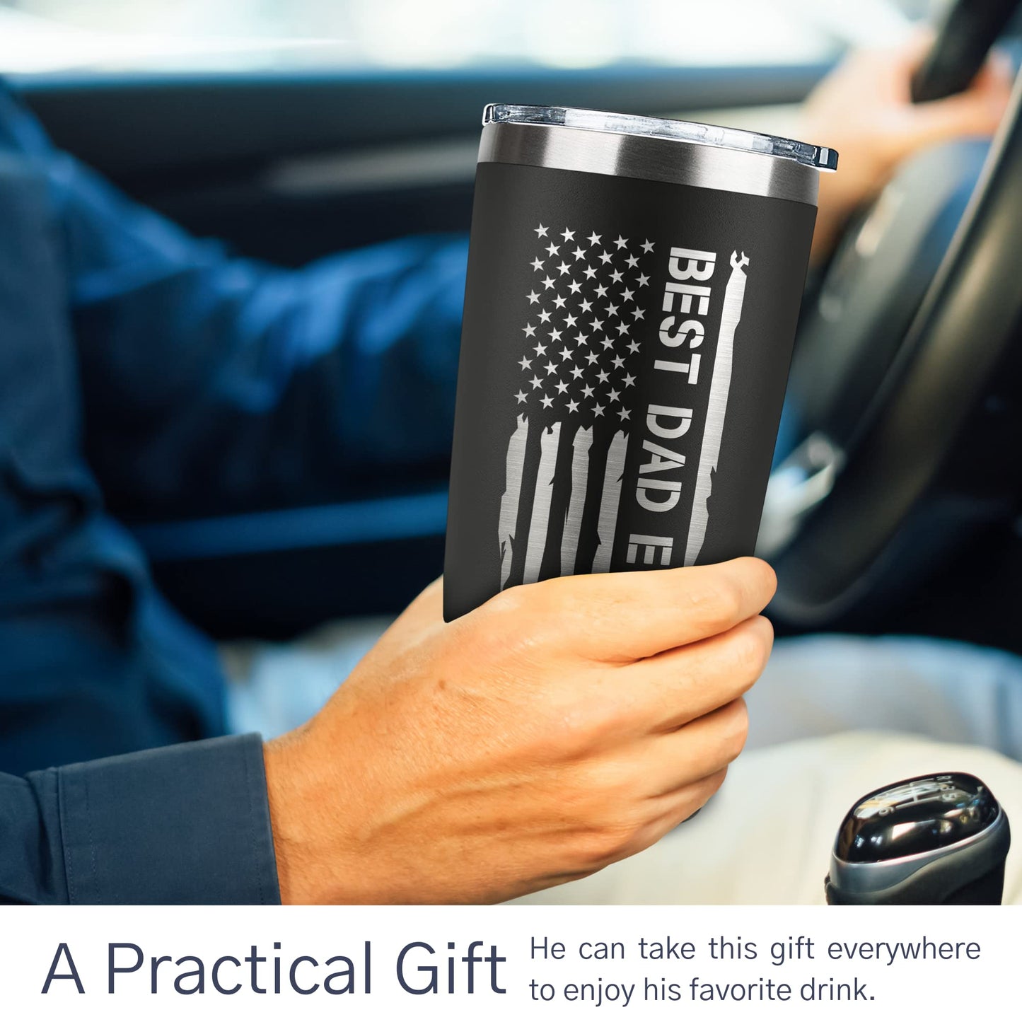 KATLADIZ Gifts for Dad from Daughter, Son - Dad Gifts - Birthday, Fathers Day, Father's Day Gift for Dads - New Dads Gift for Men - 20 Oz Stainless Steel Tumbler