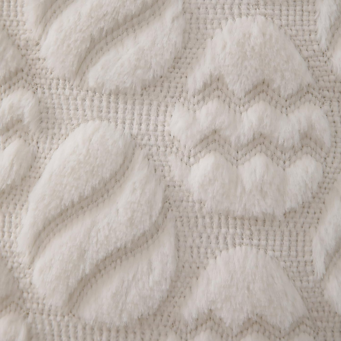 Easter Pillow Covers 18x18 inch Set of 2 Easter Decoration Cream White Egg Soft Plush Faux Fur Jacquard Throw Pillows for Bedroom Sofa Holiday Festivals Home Decor FHJ-09A18