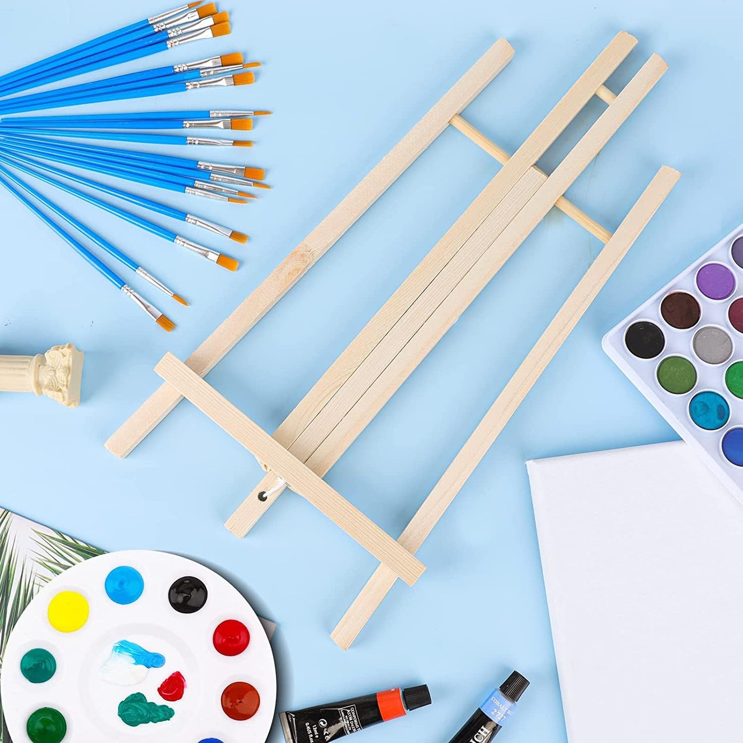 Wood Easels, Easel Stand for Painting Canvases, Art, and Crafts. (11.8 inch, 4 Pack), Tripod, Painting Party Easel, Kids Student Table School Desktop, Portable Canvas Photo Picture Sign Holder