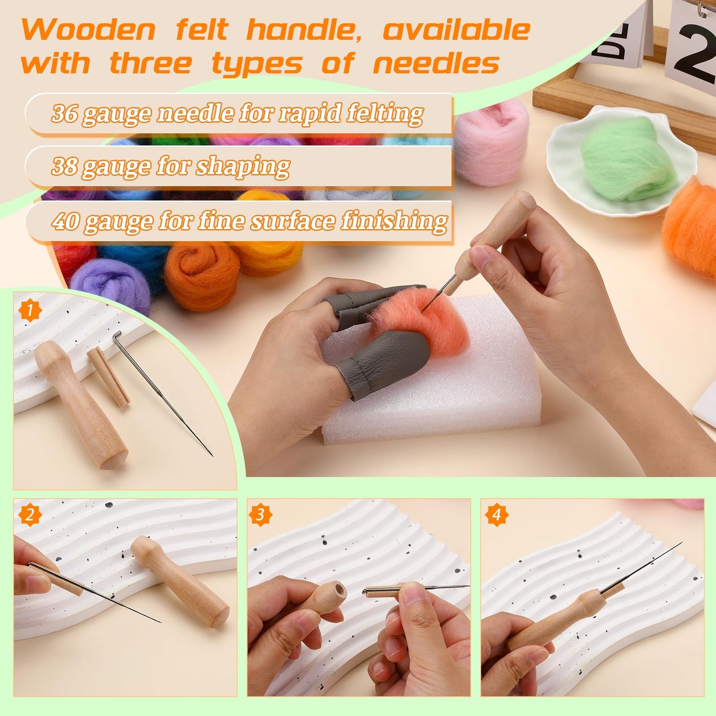 Needle Felting Kit, 149 Pieces Needle Felting Tools for Beginner, 72 Colors Wool Roving Set, Felting Kit with Wool Felt Tools and Foam Mat, Felting Kits for Beginners Adult
