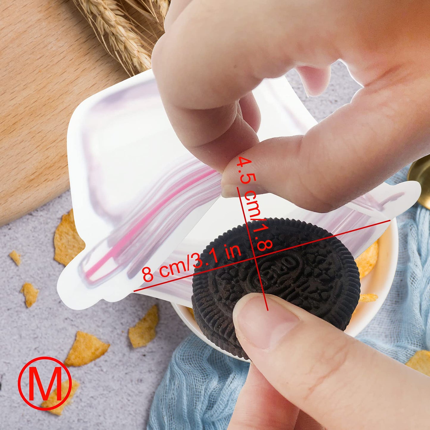 Enkrio 18Pcs Mason Jar Zipper Bags Resuable Snack Bags Portable Food Storage Snack Zipper Bags for Kitchen Travel Camping Picnic Organizer (18M)