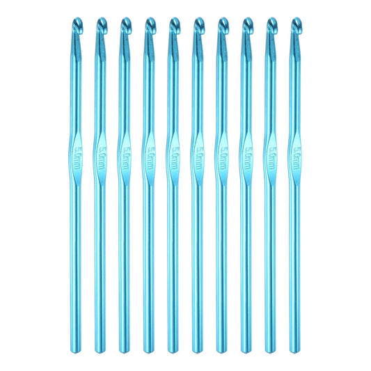 Aluminum Crochet Hook 5mm US Size H (Size 8) Knitting Needles for DIY Craft Yarn Blue 10Pcs