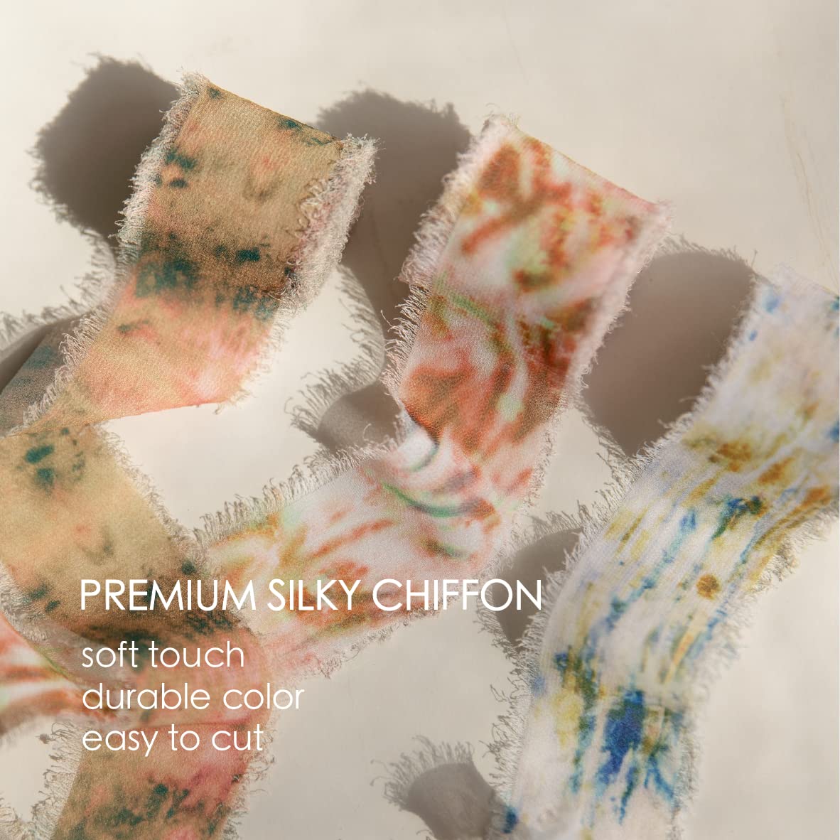 Orange Chiffon Ribbon Silk Like 1 1/2 Inch Printed Frayed Ribbon for Gift Wrapping Wedding Invitations Flower Bouquets Bridal Shower 21 Yard