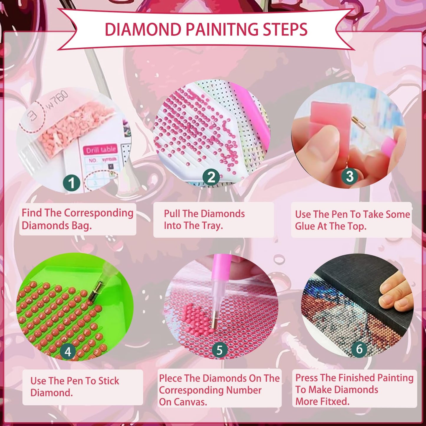 AIBOERL Cherry Diamond Art Kits for Adults,Cherry 5D Diamond Painting Kits for Adults Beginners,DIY Full Round Drill Diamond Dot Painting Gem Art Kits for Adult, Home Wall Decor 12x16Inch