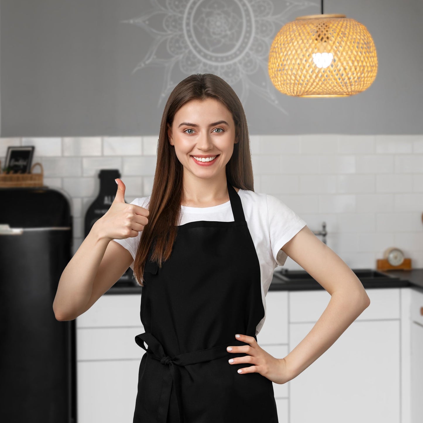 Black Apron for Women Black Aprons  Bulk Chef Apron for Men Grilling Aprons for Men