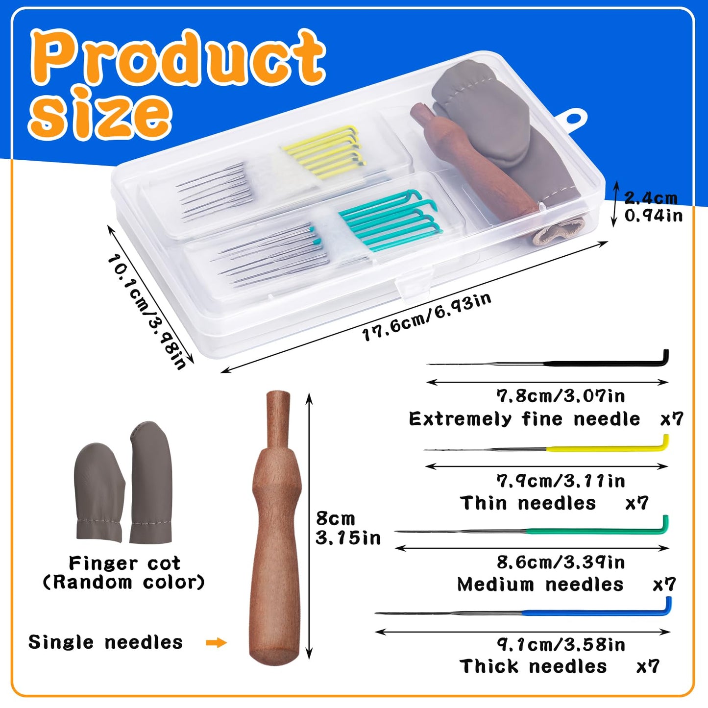 Needle Felting Needles, Needle Felting Tools Set Contains 28 Pcs Felting Needles in 4 Sizes, Wooden Handle, Finger Cots Felting Supplies for Beginners Adult DIY Felting Wool Craft