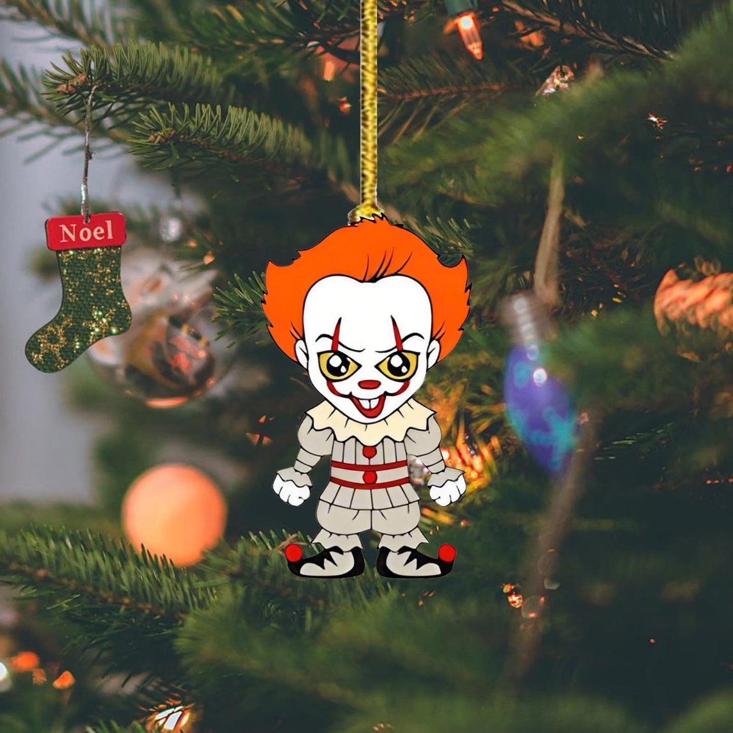 Halloween Tree Decoration - 12 Pcs Acrylic Pendant, Large Scary Movie Characters, Funny Cartoon Ornament