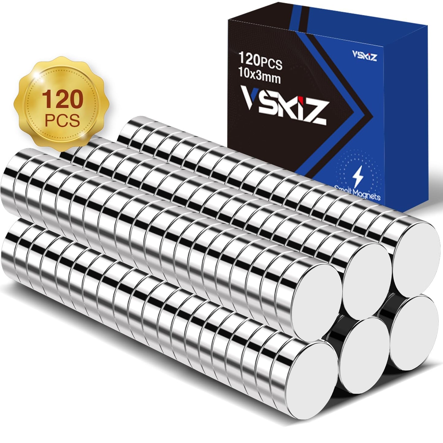 VSKIZ Refrigerator Magnets, 120 Pcs Rare Earth Magnets, Neodymium Fridge Magnet Whiteboard Magnets for Crafts, DIY, Office, Dry Erase Board