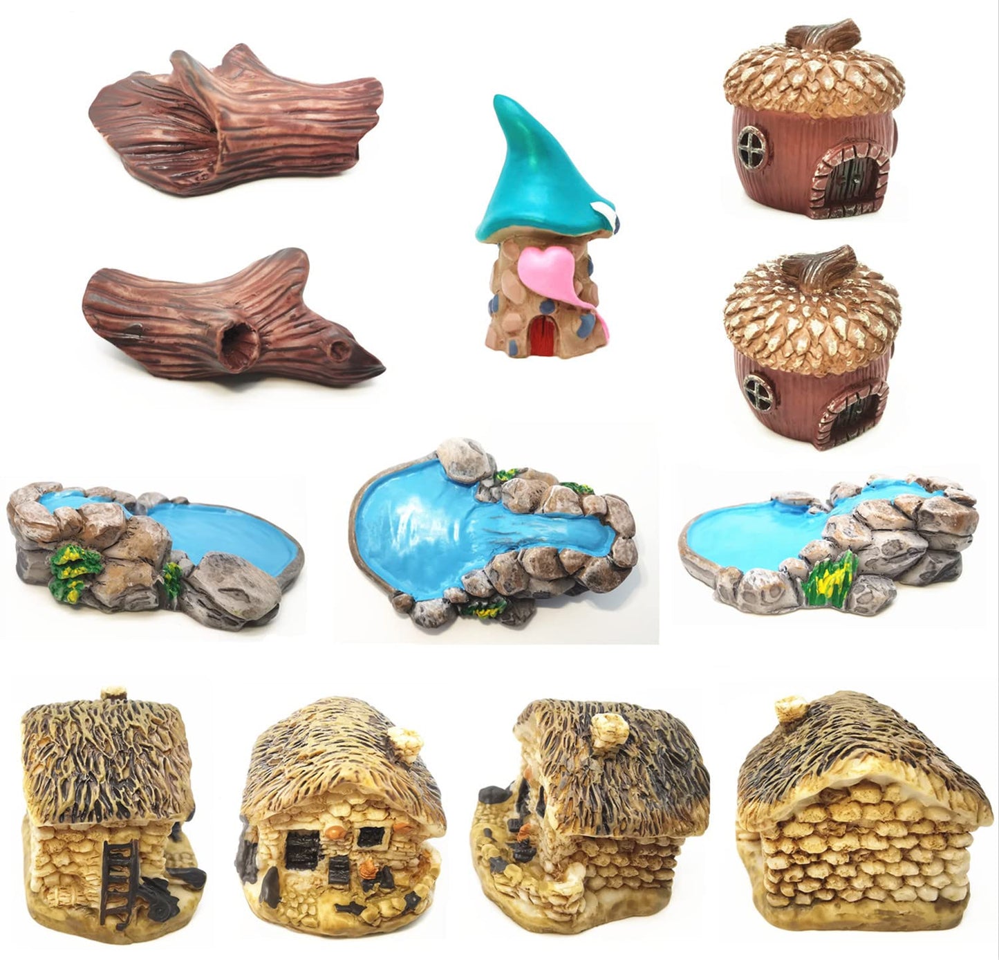 HYG Miniature Fairy Garden Accessories, Figurines, Landscape Set, Potted Horticulture Ornaments for Decoration