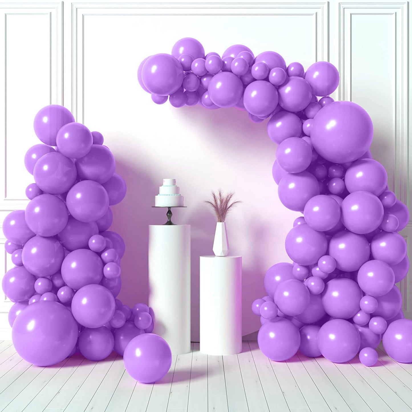 HOUSE OF PARTY Purple Balloons Garland Kit | Light Purple Balloon Arch Kit With Purple Metallic Balloons for Easter Party Decorations, Graduation Party, Birthday, Wedding, Halloween Decorations