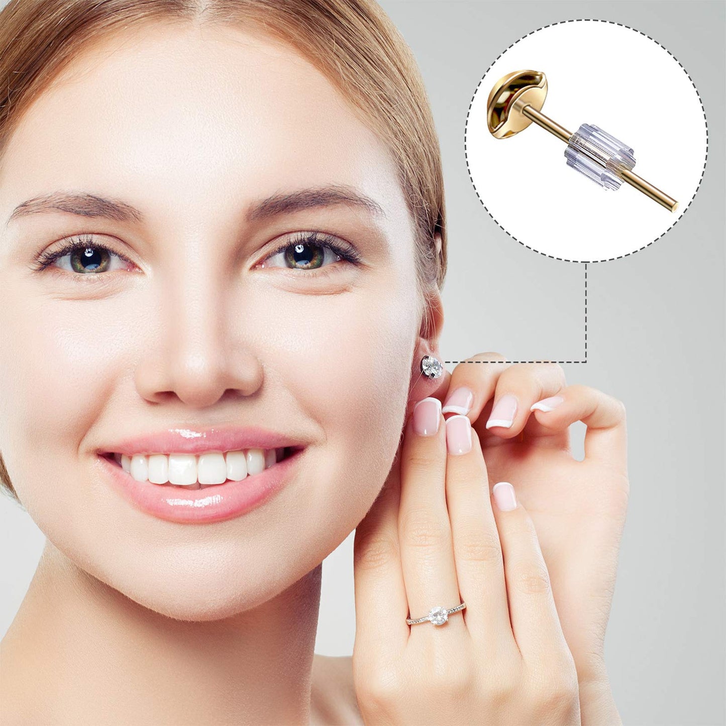 Outus 500 Pcs Earring Backs for Studs Soft Earring Stoppers Backings Clear Safety Back Pads Replacement for Hoops Fish Hook Jewelry Accessories