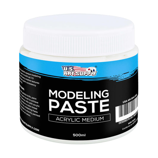 U.S. Art Supply Acrylic Modeling Paste - 16.9oz (500ml) Lightweight, Flexible, Mixable, Sandable, and Archival-Safe