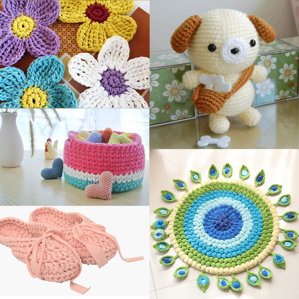 ZLULARY 77 Pcs Crochet Hook Set, Aluminum Ergonomic Crochet Hooks with Knitting Needles, Large Eye Blunt Needles, Colorful Crochet Needles, Plastic Stitch Markers, and Case