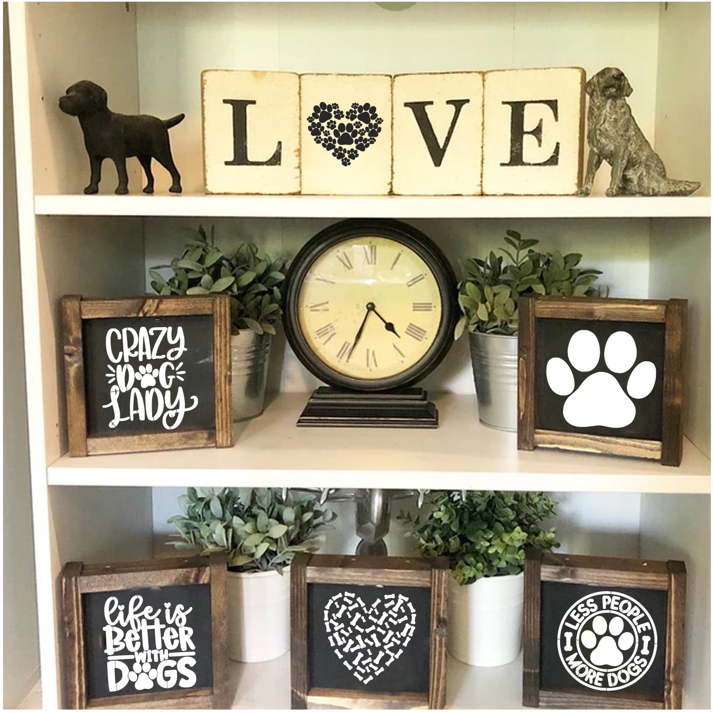 Small Stencils for Painting on Wood Reusable, 3 Inch Reusable Stencil for Craft Ornament Paint Template Stencils for Wall Card Rock Wood Signs Coasters Canvas Home Decor (Dog)