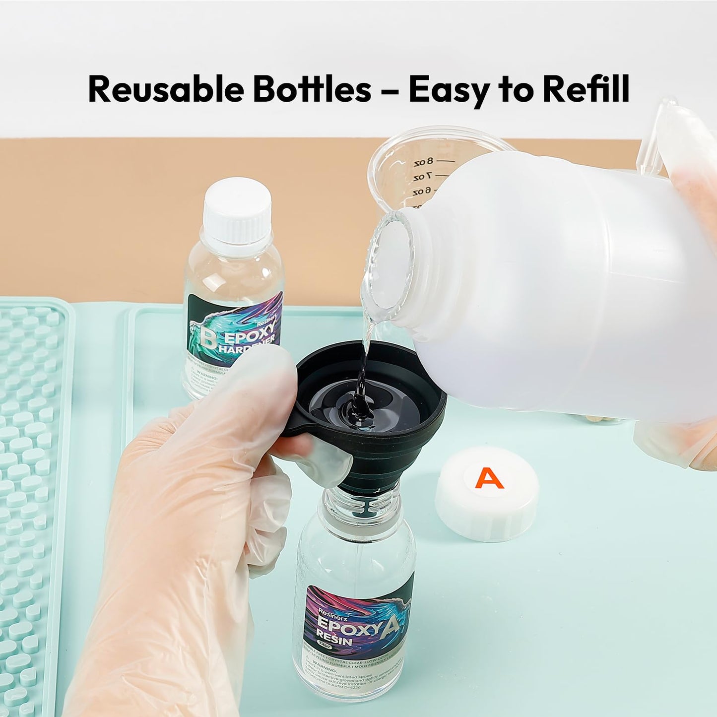 Epoxy Resin, Resiners 20.28OZ Epoxy Resin Crystal Clear, Not-Yellowing No-Bubble, Self Leveling Easy-Pour Easy Mix 1:1 Casting Kit & Coating for DIY Jewelry Making, Art Resina Clear Crafts, Molds