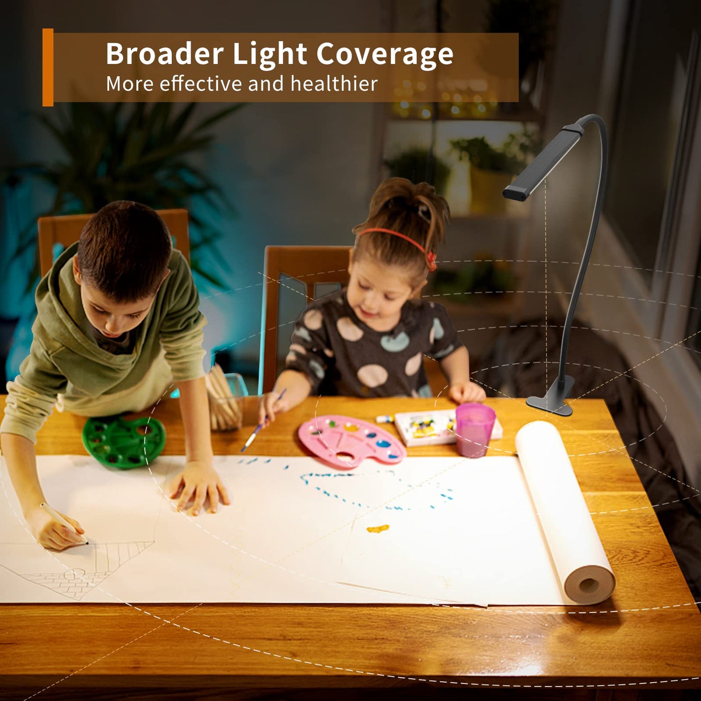 iZELL LED Desk Lamp for Home Office with Clamp [77 LEDs Light 3 Color Modes & 10 Brightness Levels] Flexible Gooseneck Book Lights, Easy Clip on Reading Headboard